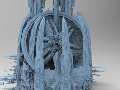 Sci Fi Wraith Satalite base 1 3D model