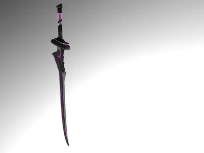 Cyberpunk katana - Peacemaker Low-poly 3D model