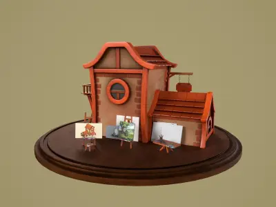 Artist-s House Free low-poly 3D model