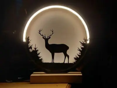 deer lamp for desk - table- wall 3D print model