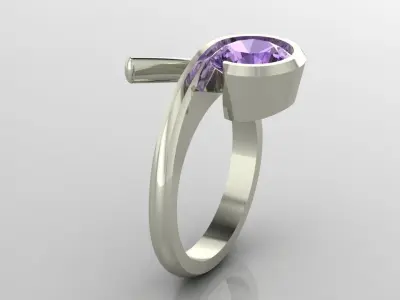 Ring 3D Print 3D print model 3D model gold with diamond in ce... 3D print model
