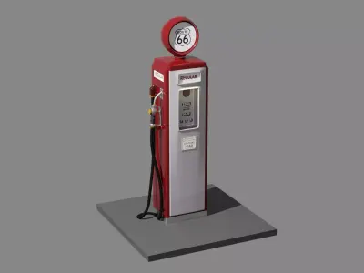 Old American gas pump 3D model