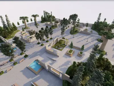 public park-Private Park Landscape 3D model