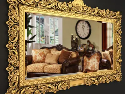 Richly Carved And Gilf Frame large size 3D model