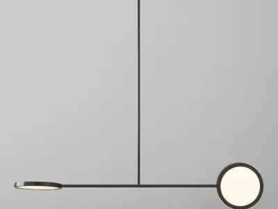 Discus two-lamp pendant light by Jamie Gray 3D model