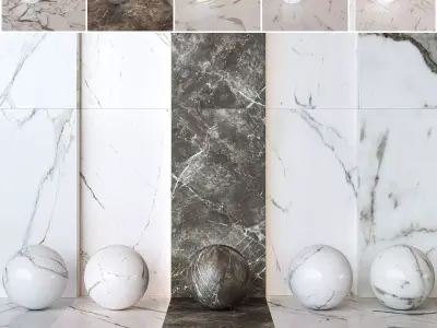 Ceramic Keope Elements Lux Collection Marble Tiles  -Set of 22 Texture