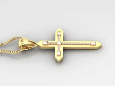 High Cross Pendant Light Gold 18K 4CP097 3D print model