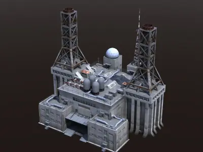 Factory Building - Industrial - Powerplant Low-poly 3D model