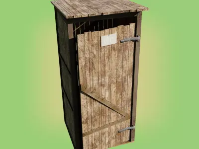 Outdoor toilet Low-poly 3D model