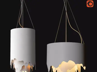 light-02 pendant light with waterfall hanging from it 3D model