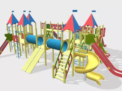 Playground for kids 3D model 15
