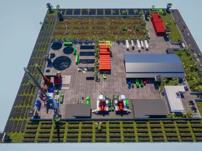 Port Facility Industrial Park 3D model