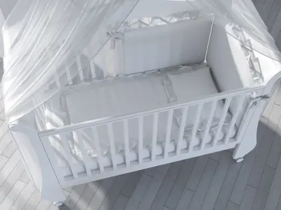 Childrens furniture set Pali TULIP BABY White 3D model