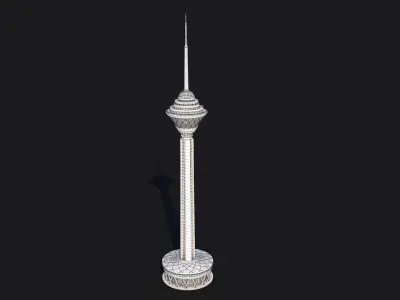 Milad Tower Low-poly 3D model