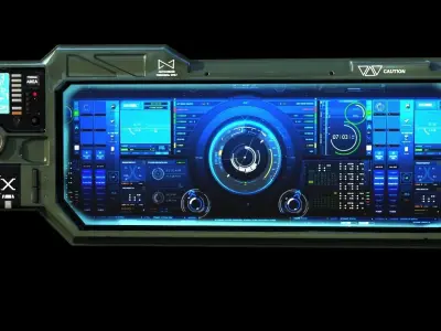 Sci-fi Monitor 5 Low-poly 3D model