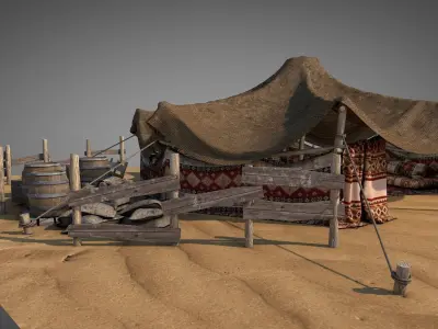 Bedouin Desert Tent v7 3D model