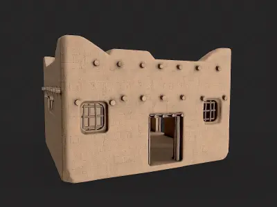 Egypt Desert Old Clay House Collection  Low-poly 3D model