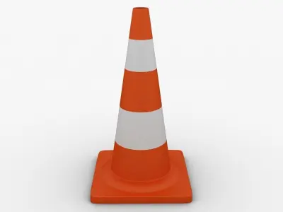 Traffic Cone Low-poly 3D model 40