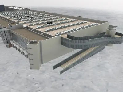 LIMC Cargo Terminal Low-poly 3D model