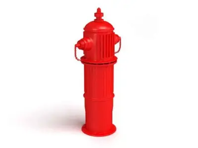 Retro Red Street Fire Hydrant 3D model
