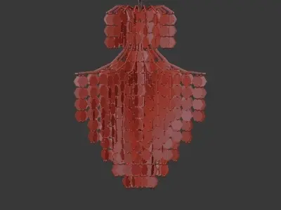 Dripping Capiz 2 Light Chandelier 3D model