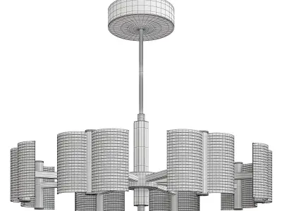 SENSE C modern chandelier with gold accents Low-poly 3D model