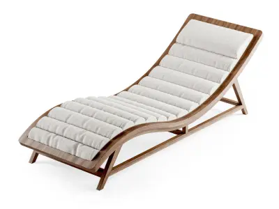 Wooden chaise lounge 3D model