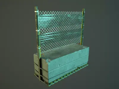 Concrete Barrier Prop Low-poly 3D model
