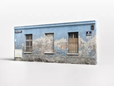 10 Old Building Collection Assets Low-poly 3D model