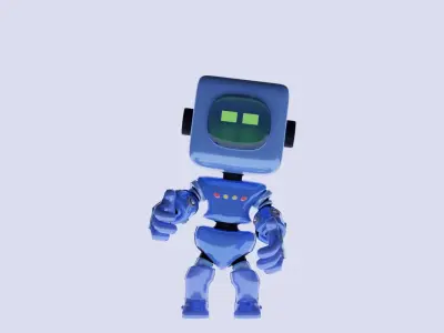 Stylized Robot Low-poly 3D model