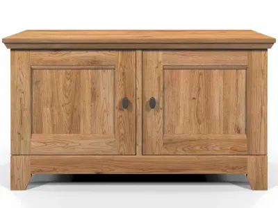 Country Cabinet 2 Door Solid Natural Oak  3D model