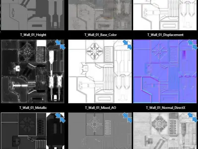 sci fi wall - pbr Texture