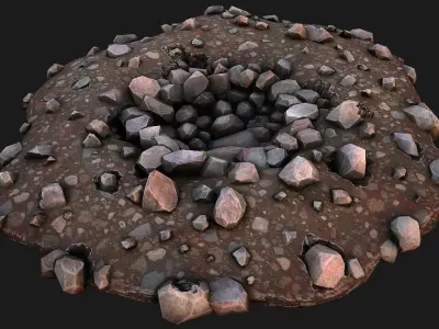 Deposits Rocks Mines Environment Quarry Low-poly 3D model