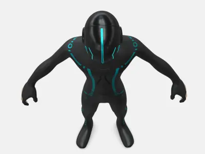 Tron Man Racer Low-poly 3D model