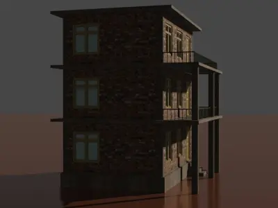 city house low poly  Low-poly 3D model