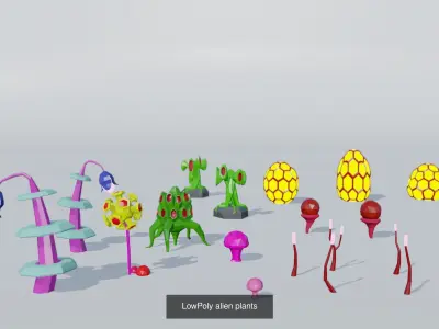 LowPoly alien enviroment PACK
