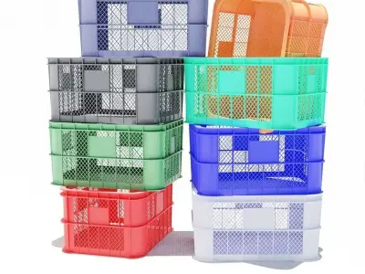 Plastic Milk Crate 3D model