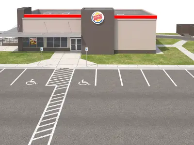 Retail-021 Burger King With Site 3D model