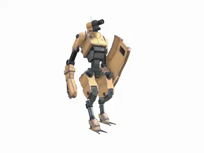 Robot technician-medic Low-poly 3D model