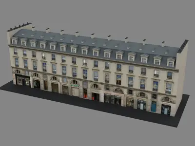 Typical Parisian Apartment Building 09 Low-poly 3D model