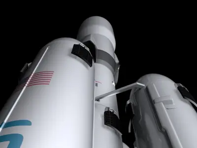 Falcon Super Heavy  Fully Reusable rocket 3D model