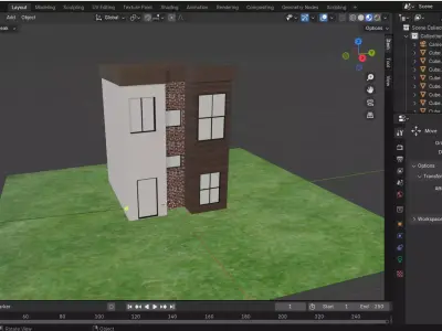 Exterior House Low-poly 3D model