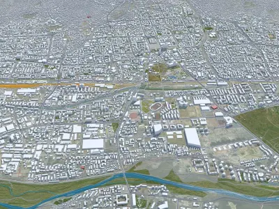 Ulaanbaatar Mongolia 50km Low-poly 3D model