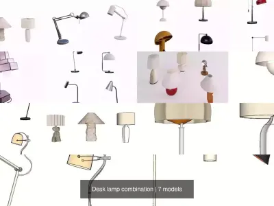 Desk lamp combination 3D Model Pack