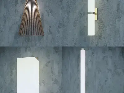 Set of four lamps 3D model
