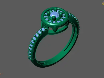 Women Rings 3DM STL Womens Rings DiamondDetails 3D print model 3D print model