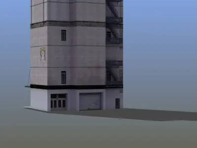 Loft Apartment Building Low-poly 3D model