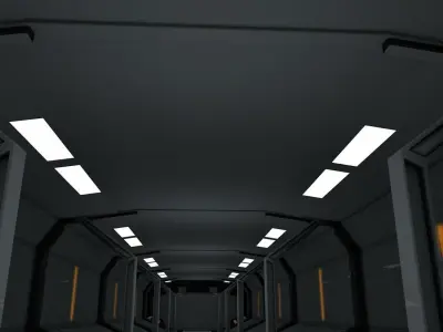 sci fi corridor 3D model