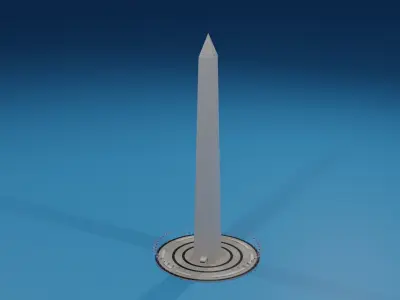 Cartoon USA Washington Monument Landmark Low-poly 3D model