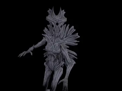 Alien F  Low-poly 3D model